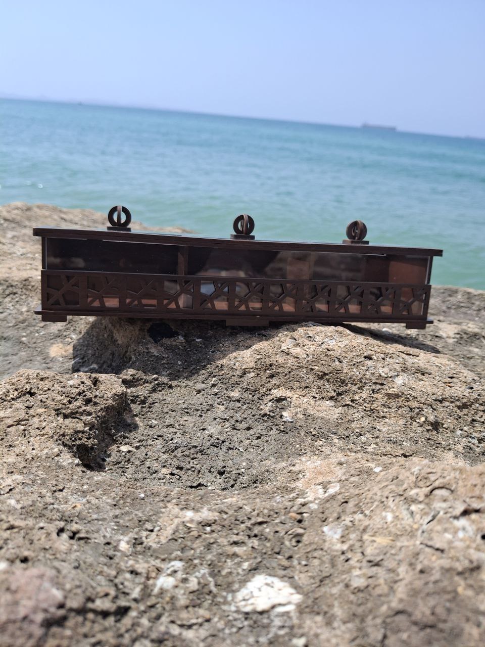 باکس چوبی آجیل و خشکبار مدل دایموند(گردویی)