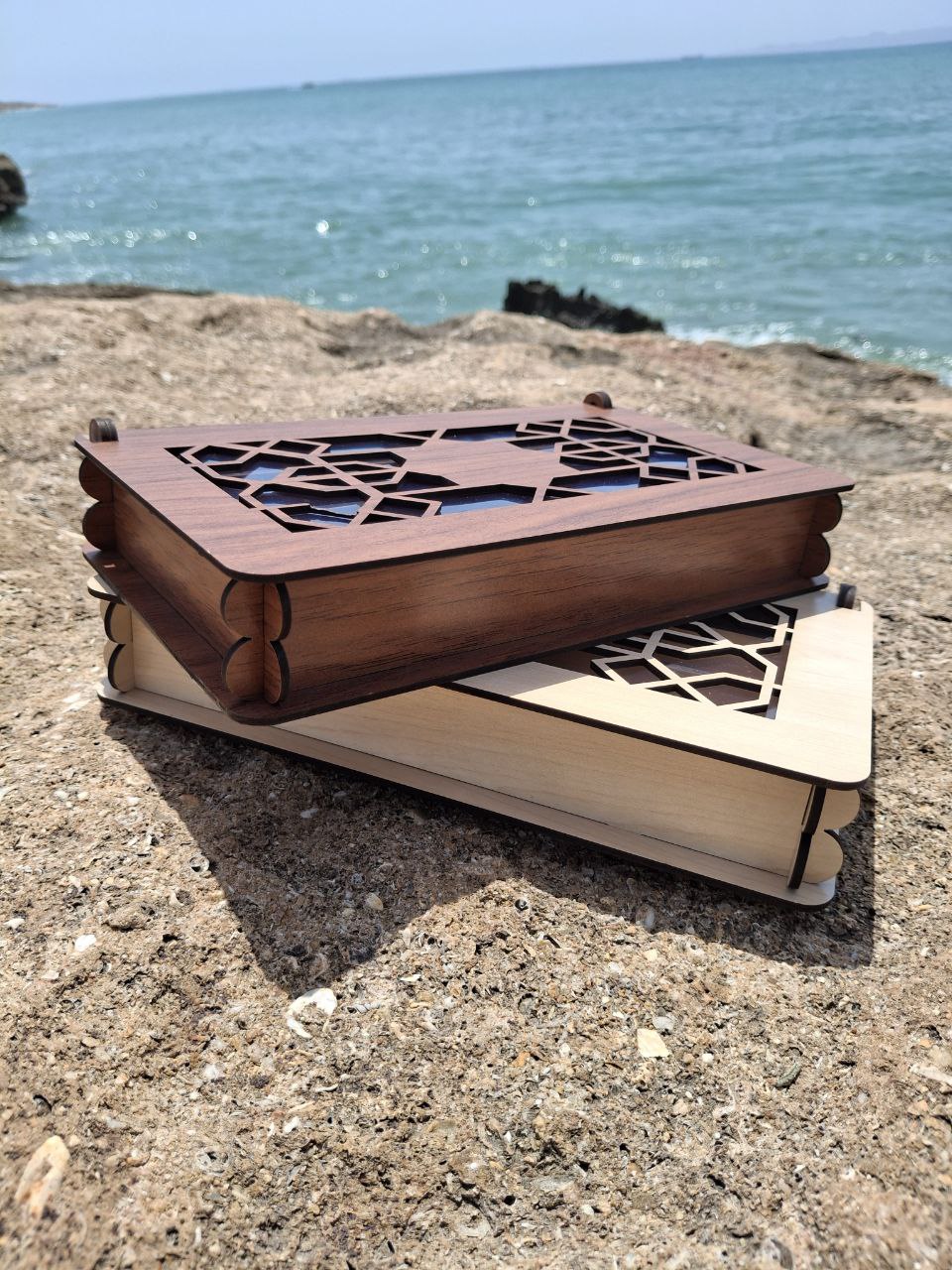 باکس چوبی پذیرایی آجیل و خشکبار طرح ستاره۳خونه