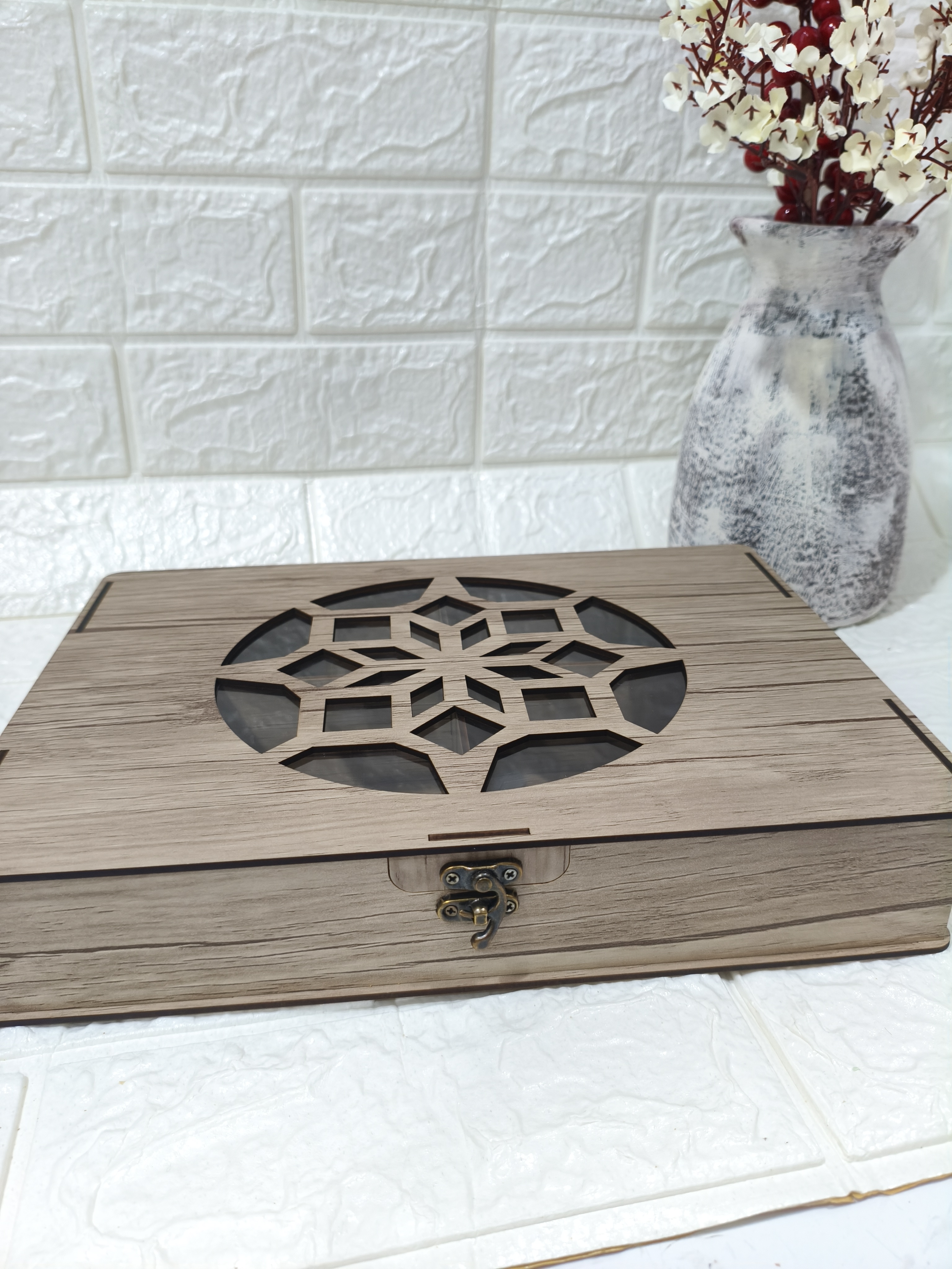 باکس چوبی آجیل و خشکبار طرح آتریسا کد۲(آنتیک)