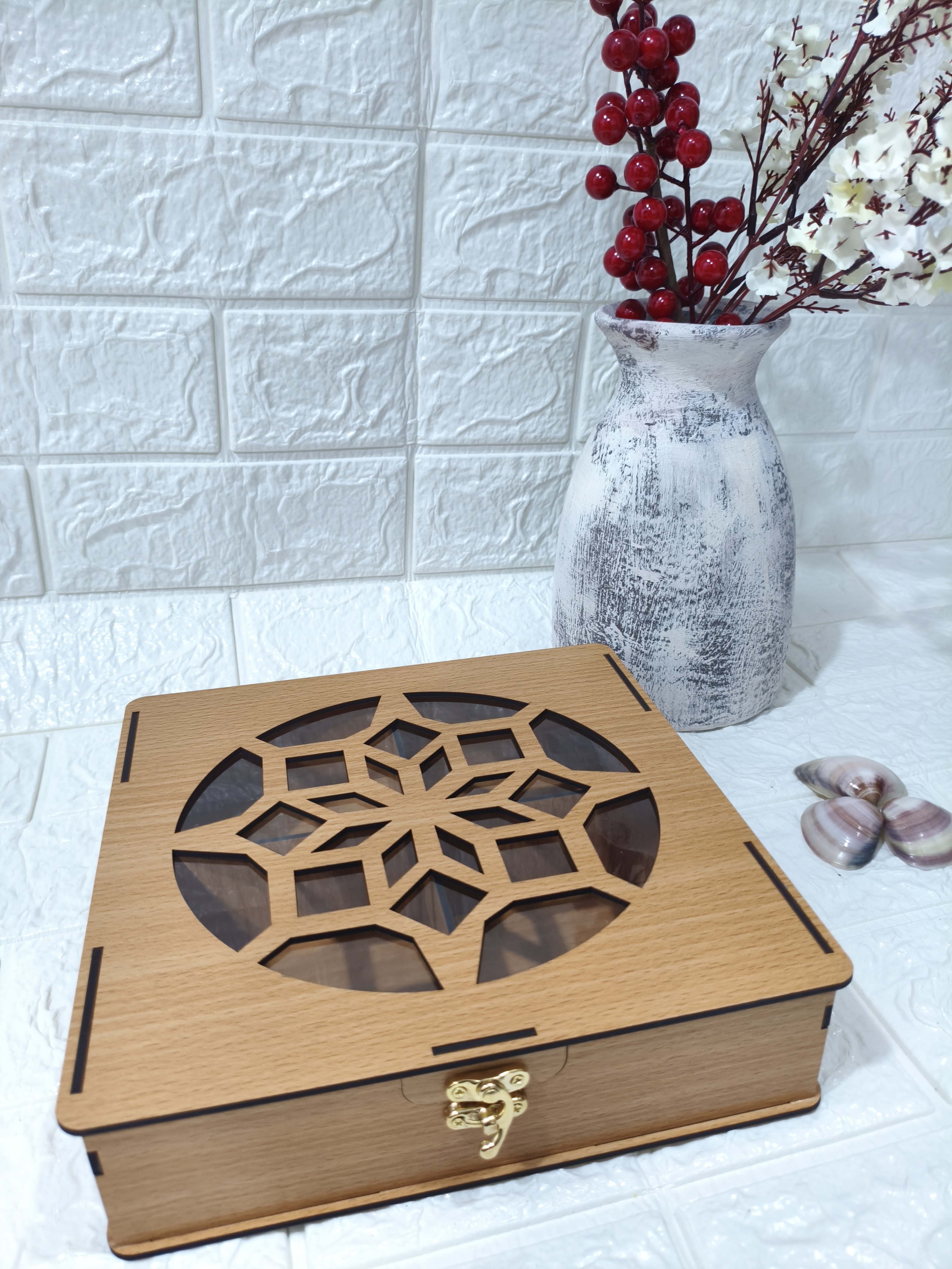 باکس چوبی آجیل و خشکبار طرح آتریسا(راش) کد ۱