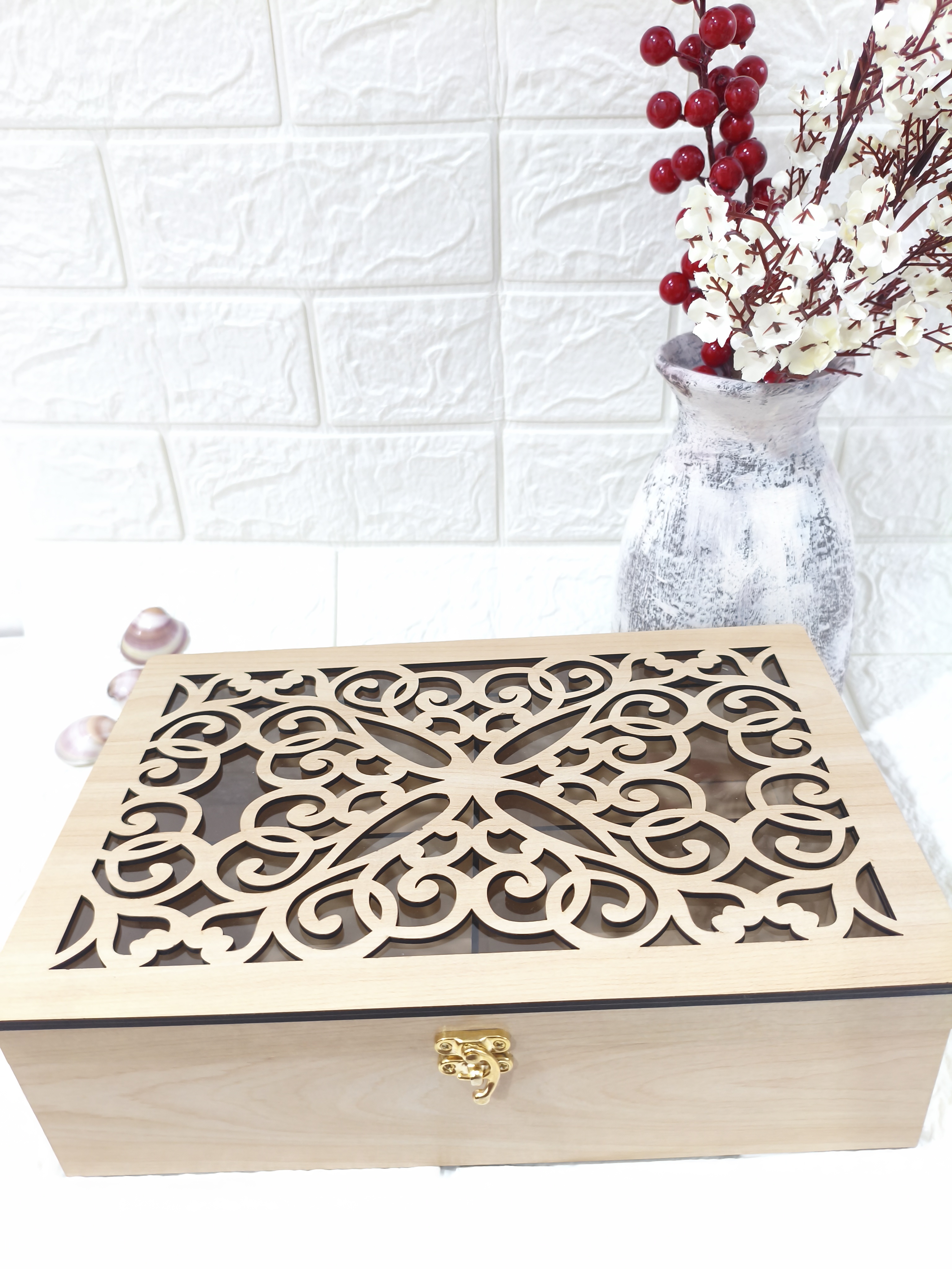 باکس چوبی آجیل وخشکبارمدل لاله۴خونه افرا