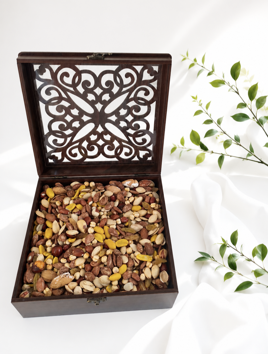 باکس چوبی آجیل و خشکبار طرح لادن(گردویی)