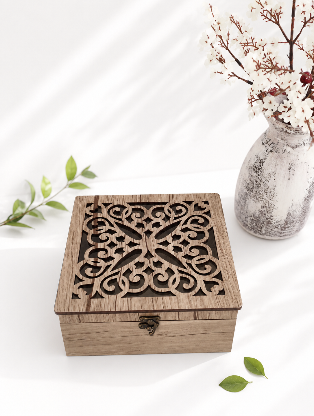 باکس چوبی آجیل و خشکبار طرح لادن(آنتیک)