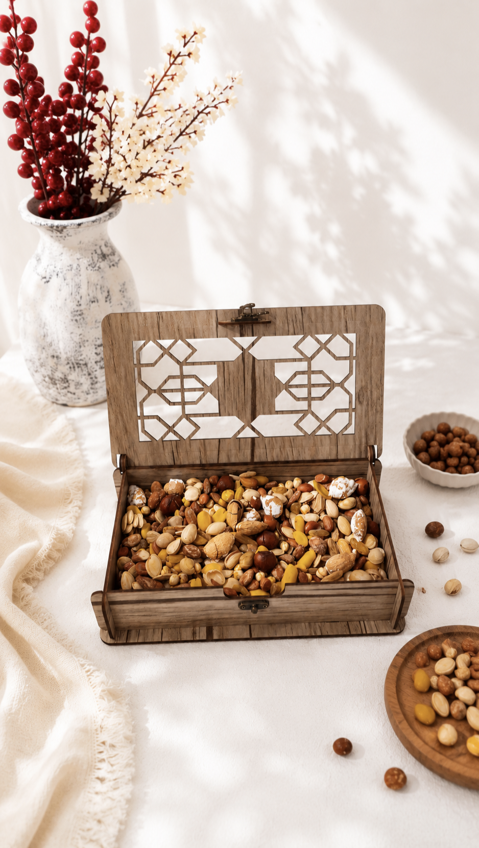 باکس آجیل و خشکبار طرح ستاره (قفل دار)آنتیک روشن