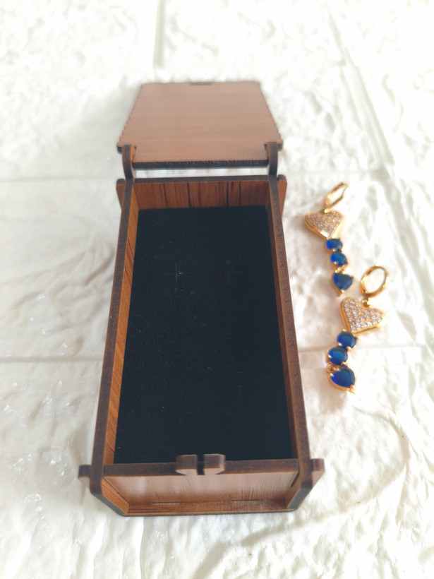 باکس چوبی گیفتانه جای گوشواره و گردنبند (پک ۶ عددی)