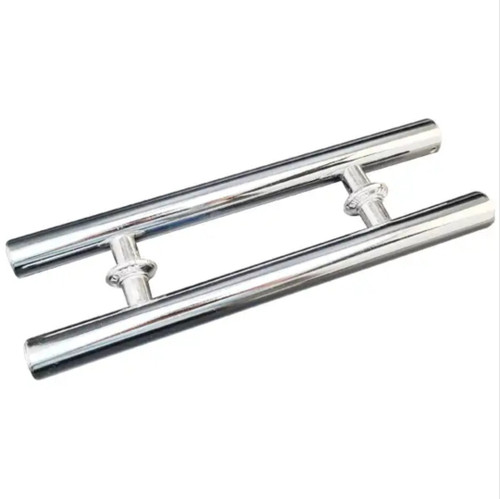 دستگیره درب شیشه ای دو طرفه روت مدل H1 مناسب دربهای راست و چپ باز شو با جنس فلز آبکاری شده و پلاستیک فشرده، وزن 450 گرم، ابعاد 31x14x2 میلیمتر