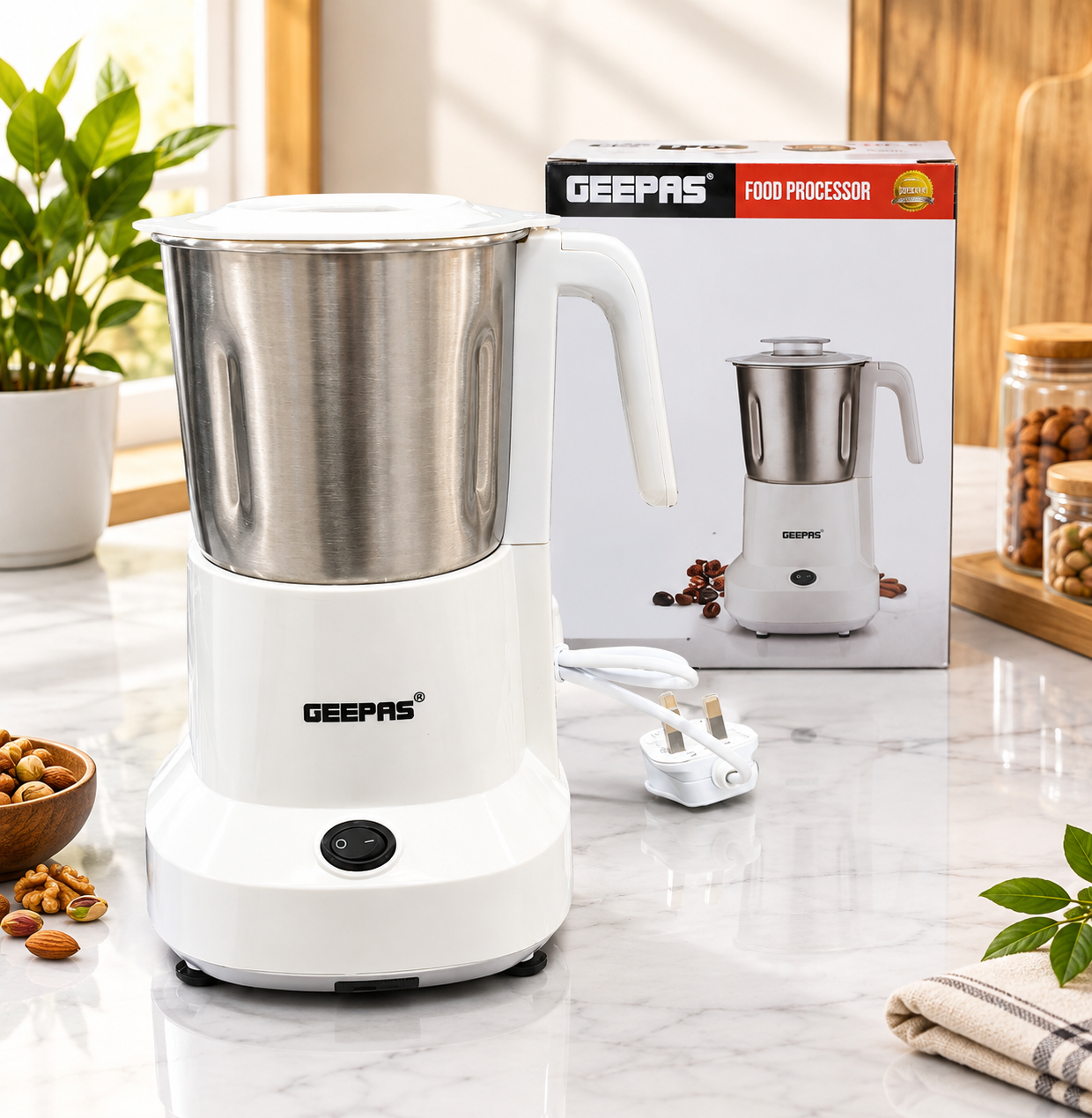آسیاب و خردکن چندکاره GEEPAS مدل GCG6105، توان 450 وات (گیفتانه)