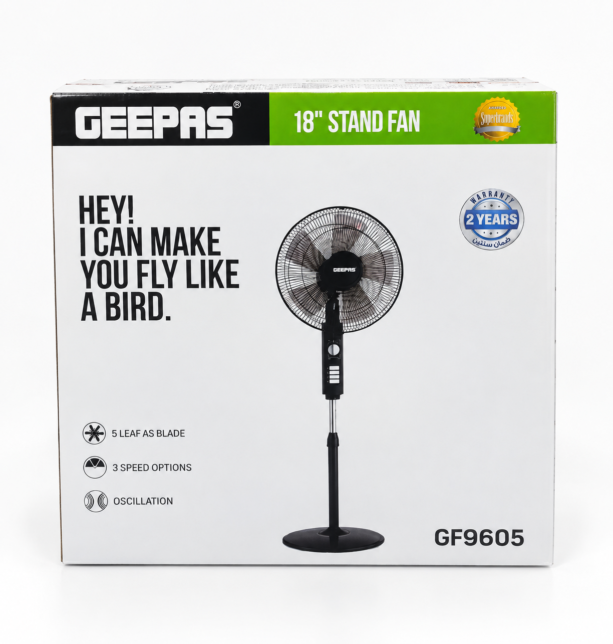 پنکه ایستاده ۱۸ اینچ جیپاس مدل GF9605 (گیفتانه)
