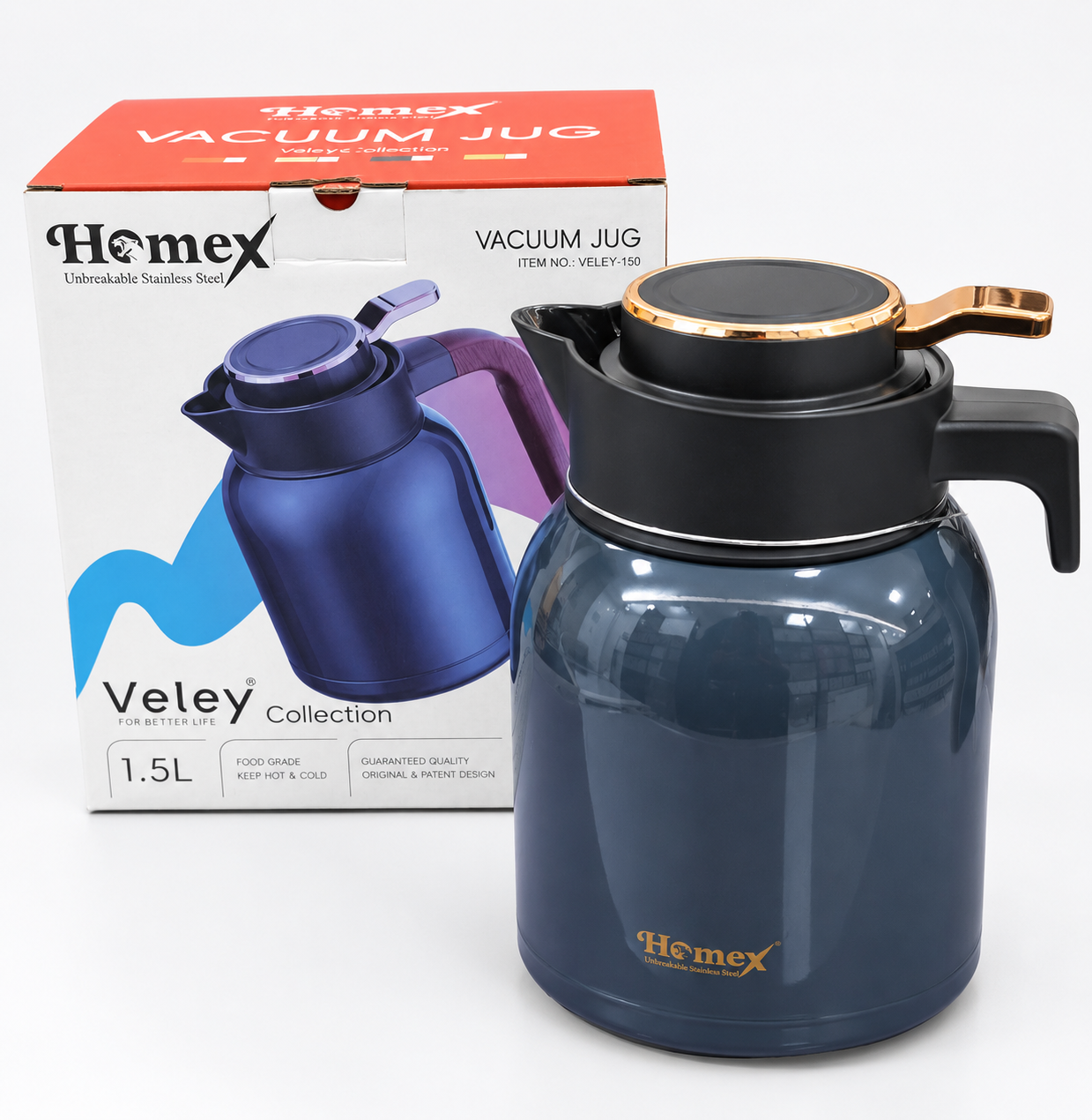 فلاسک / پارچ وکیوم هومکس مدل Veley-150 ظرفیت 1.5 لیتر (گیفتانه)