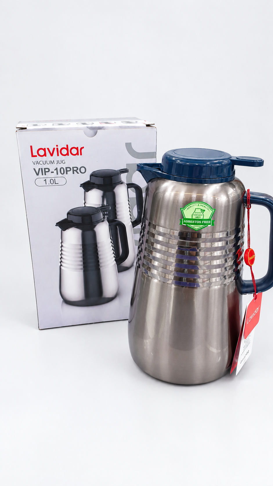 فلاسک وکیوم ۱ لیتری Lavidar مدل VIP-10PRO رنگ طوسی متالیک (گیفتانه)