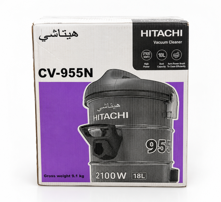 جاروبرقی هیتاچی مدل CV-955N با توان 2100 وات و ظرفیت 18 لیتر (گیفتانه)